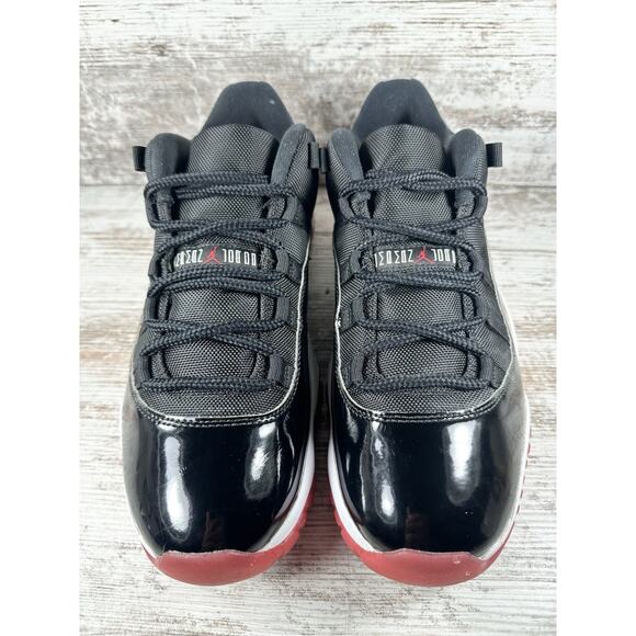 Men\'s Nike Air Jordan 11 XI Retro Low Bred Black/White/Red Sz 10 EUC!! main image 4